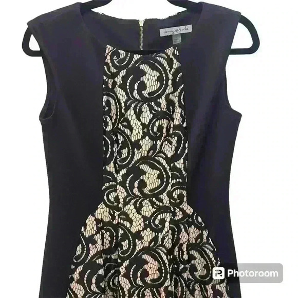 Danny and Nicole Black And Gold Embroidery Dress | Small - Picture 2 of 3